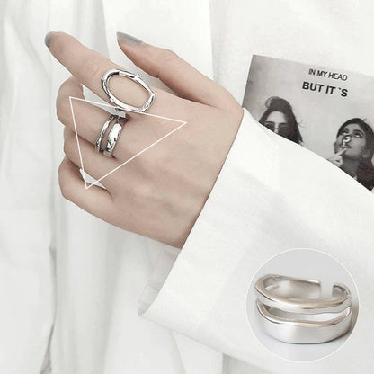 Minimalistische 925 Silber Ring für Frauen Mode Kreative Unregelmäßige Geometrische Aestethic Offene Ringe Geburtstag Party Schmuck Geschenk