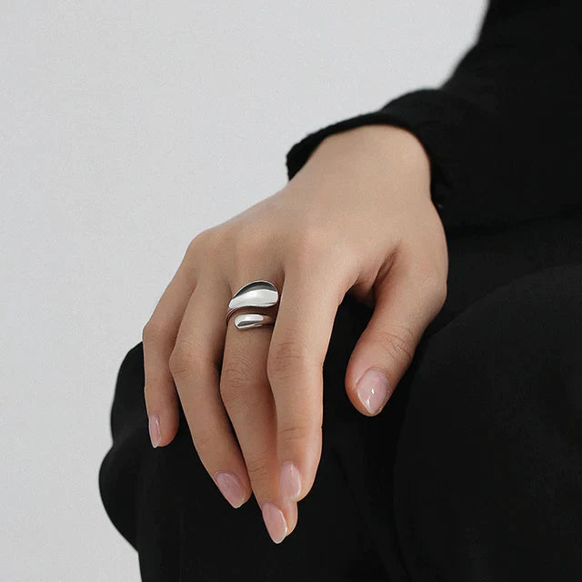 Minimalistische 925 Silber Ring für Frauen Mode Kreative Unregelmäßige Geometrische Aestethic Offene Ringe Geburtstag Party Schmuck Geschenk