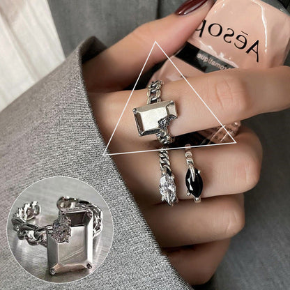 Minimalistische 925 Silber Ring für Frauen Mode Kreative Unregelmäßige Geometrische Aestethic Offene Ringe Geburtstag Party Schmuck Geschenk