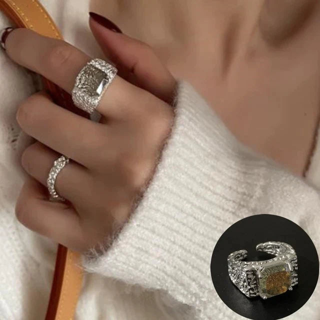 Minimalistische 925 Silber Ring für Frauen Mode Kreative Unregelmäßige Geometrische Aestethic Offene Ringe Geburtstag Party Schmuck Geschenk